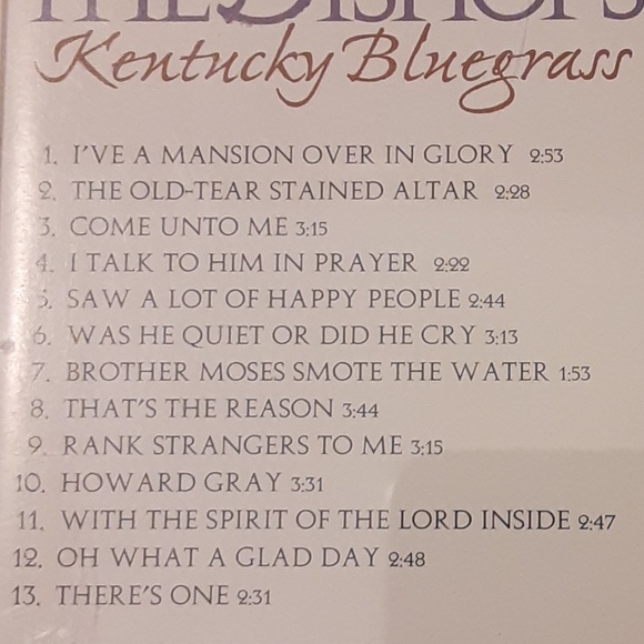 The Bishops Kentucky Bluegrass CD - Picture 3 of 3